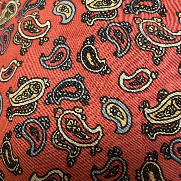 JCREW Mens Paisley Dress Shirt Pattern Men Red Tan Blue - Picture 5 of 5